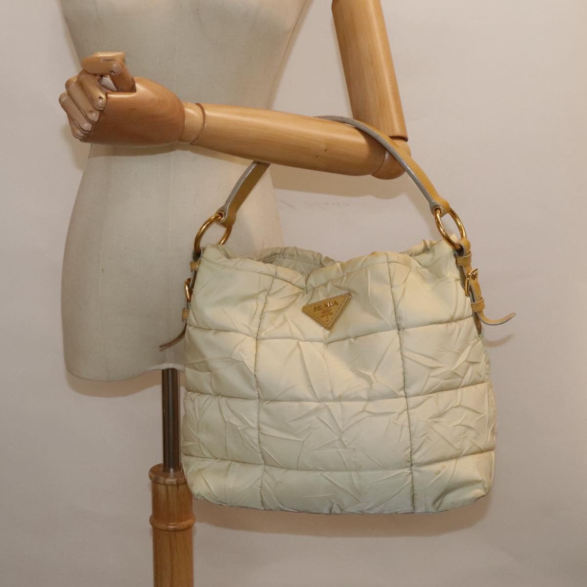 Prada Beige Synthetic Handbag (Pre-Owned) Size ONE SIZE - 17 Thumbnail