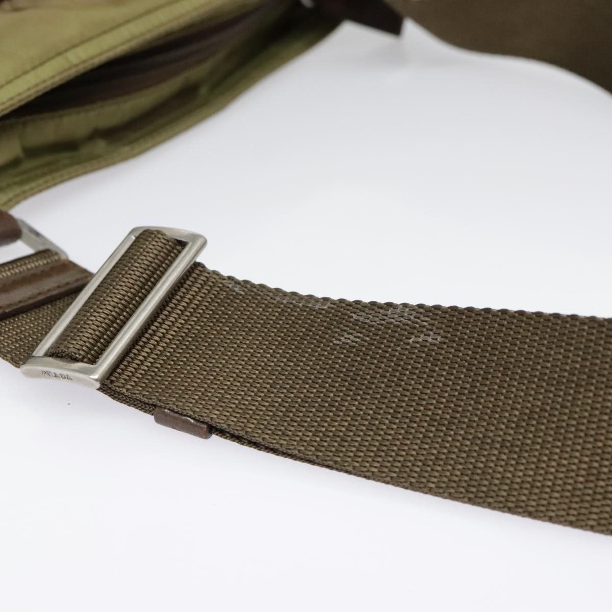 Prada Triangle Logo Khaki Synthetic Shoulder Bag (Pre-Owned) Size ONE SIZE - 6 Thumbnail