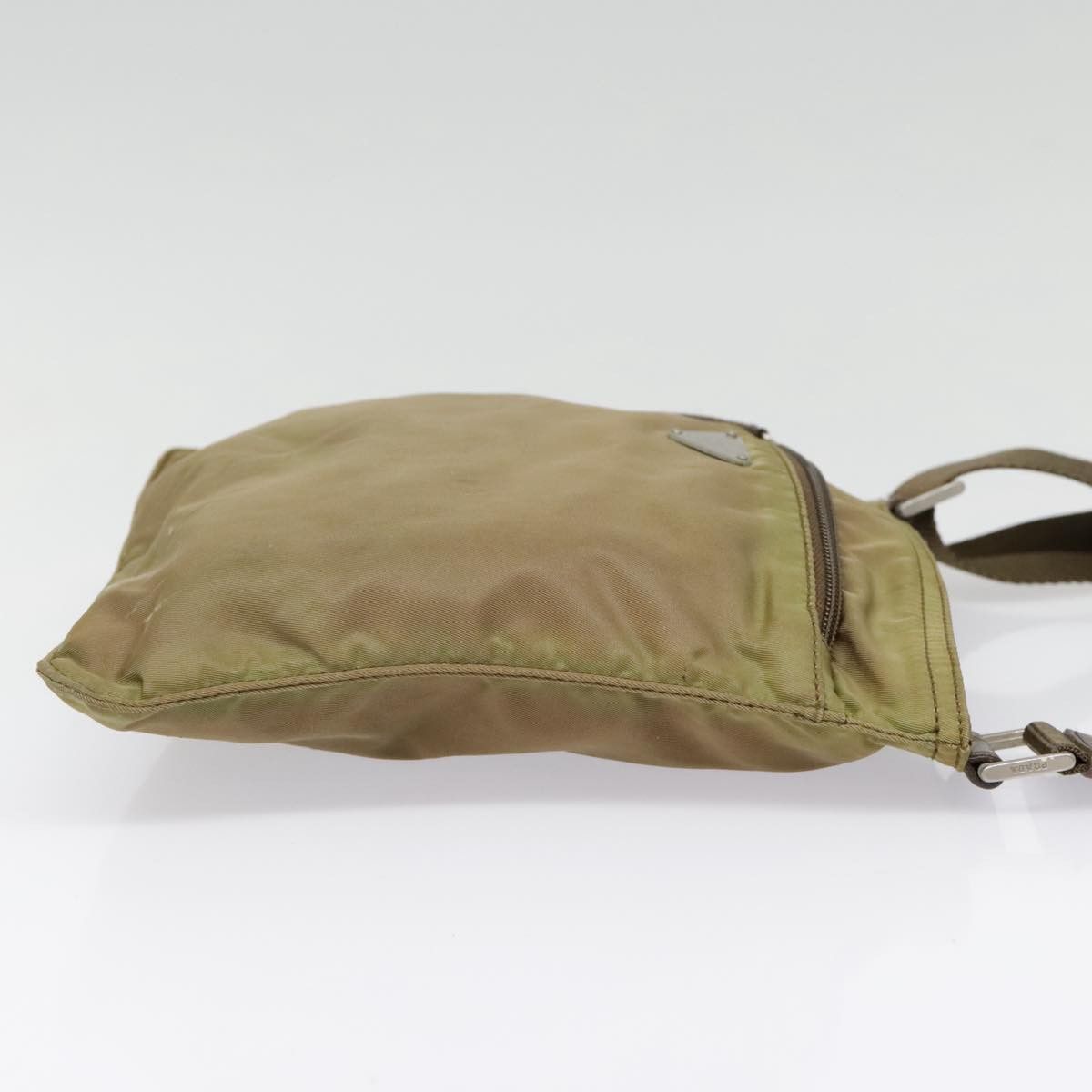 Prada Triangle Logo Khaki Synthetic Shoulder Bag (Pre-Owned) Size ONE SIZE - 4 Thumbnail