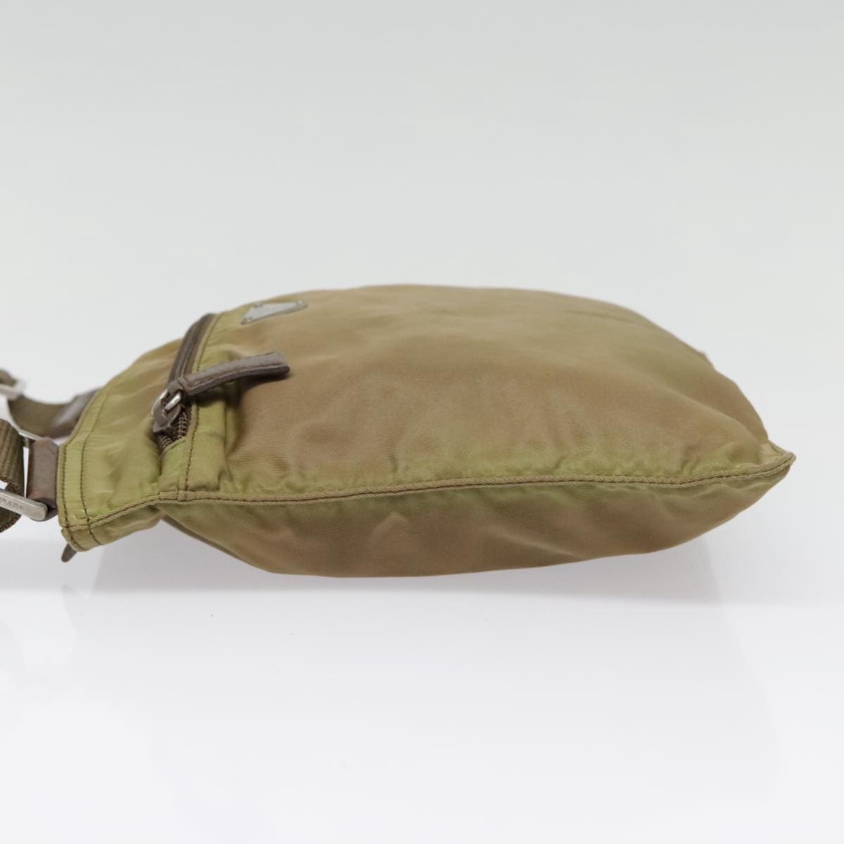 Prada Triangle Logo Khaki Synthetic Shoulder Bag (Pre-Owned) Size ONE SIZE - 3 Thumbnail