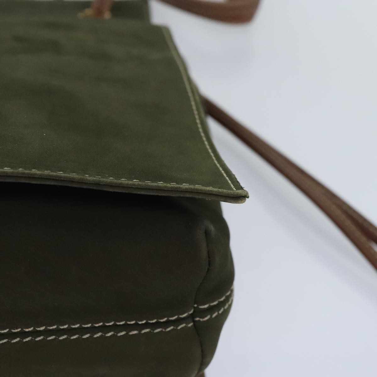 Bally Khaki Suede Shoulder Bag (Pre-Owned) Size ONE SIZE - 8 Thumbnail
