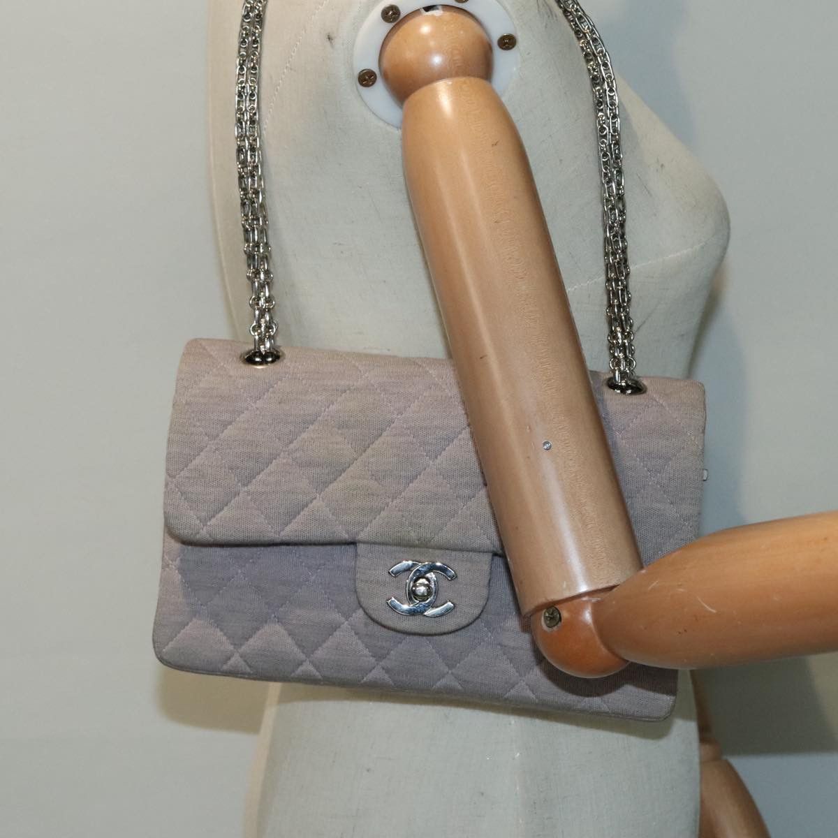Chanel Timeless Grey Cotton Handbag (Pre-Owned) Size ONE SIZE - 12 Thumbnail