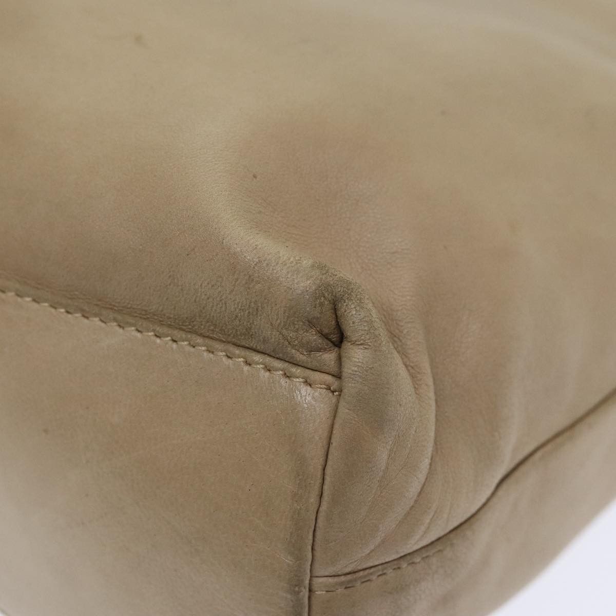 Prada Beige Leather Shoulder Bag (Pre-Owned) Size ONE SIZE - 8 Thumbnail