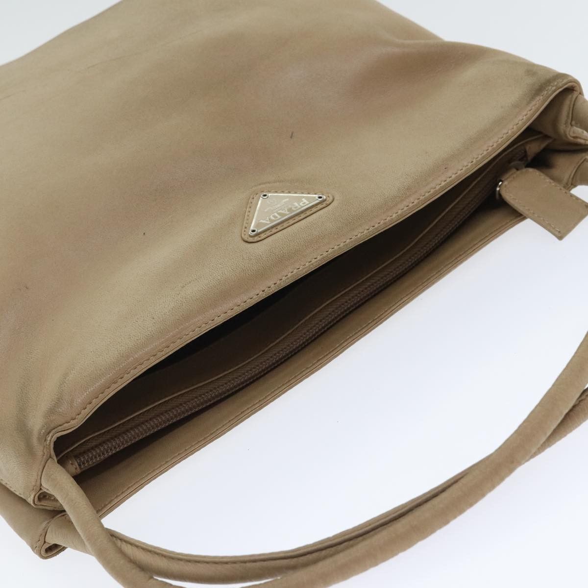 Prada Beige Leather Shoulder Bag (Pre-Owned) Size ONE SIZE - 12 Thumbnail