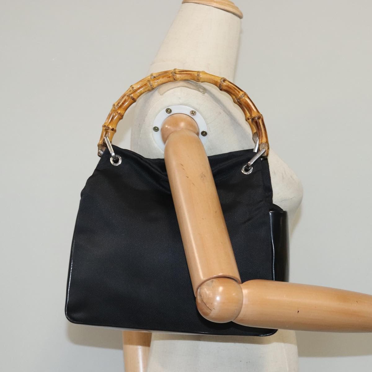 Gucci Bamboo Black Synthetic Handbag (Pre-Owned) Size ONE SIZE - 14 Thumbnail