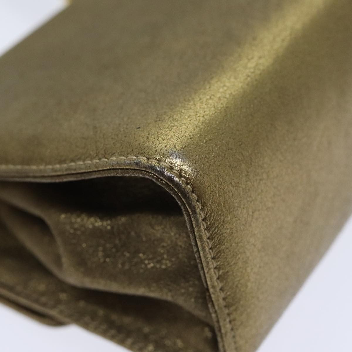 Salvatore Ferragamo Gancini Gold Leather Shoulder Bag (Pre-Owned) Size ONE SIZE - 7 Thumbnail