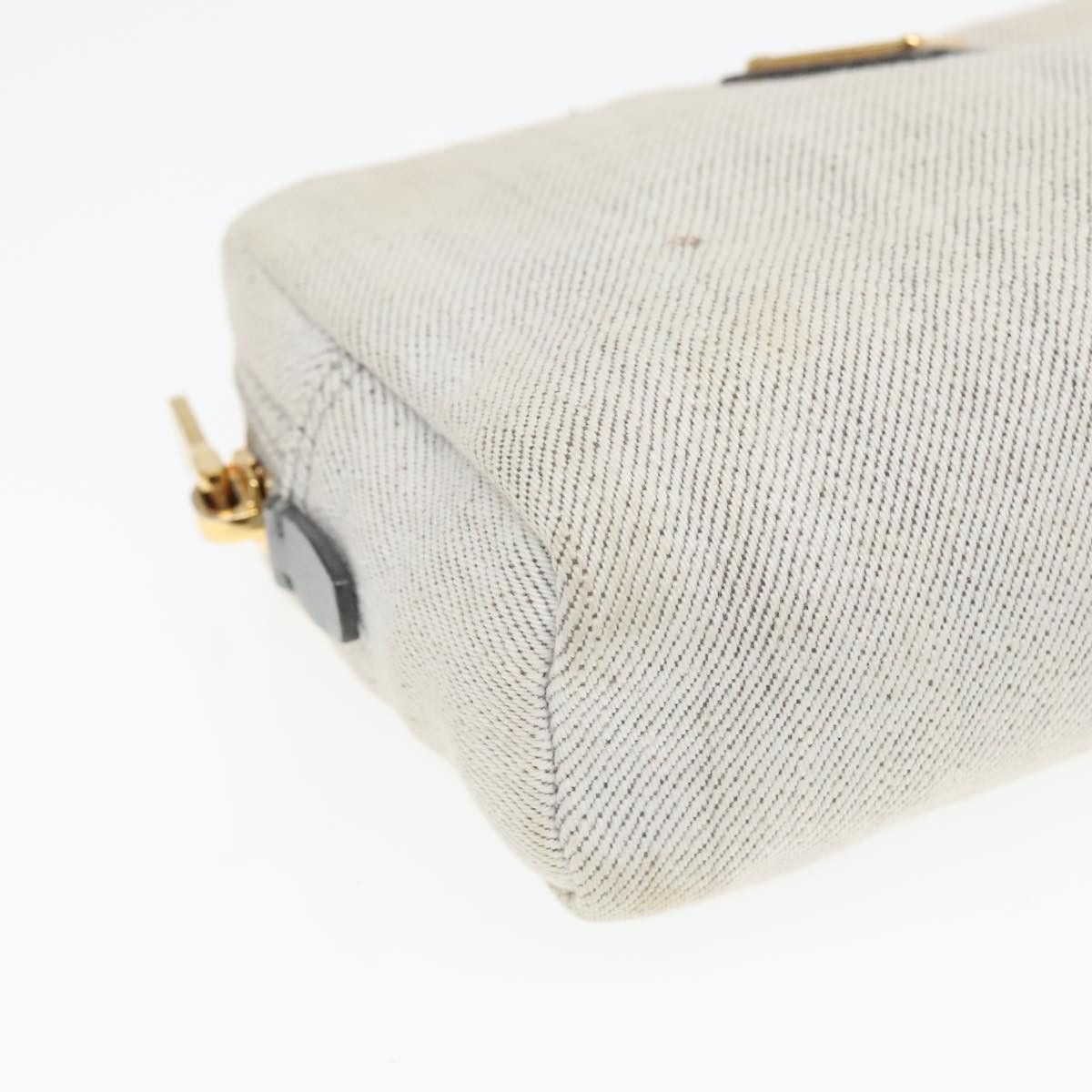 Prada Triangle Logo Beige Denim - Jeans Clutch Bag (Pre-Owned) Size ONE SIZE - 6 Thumbnail