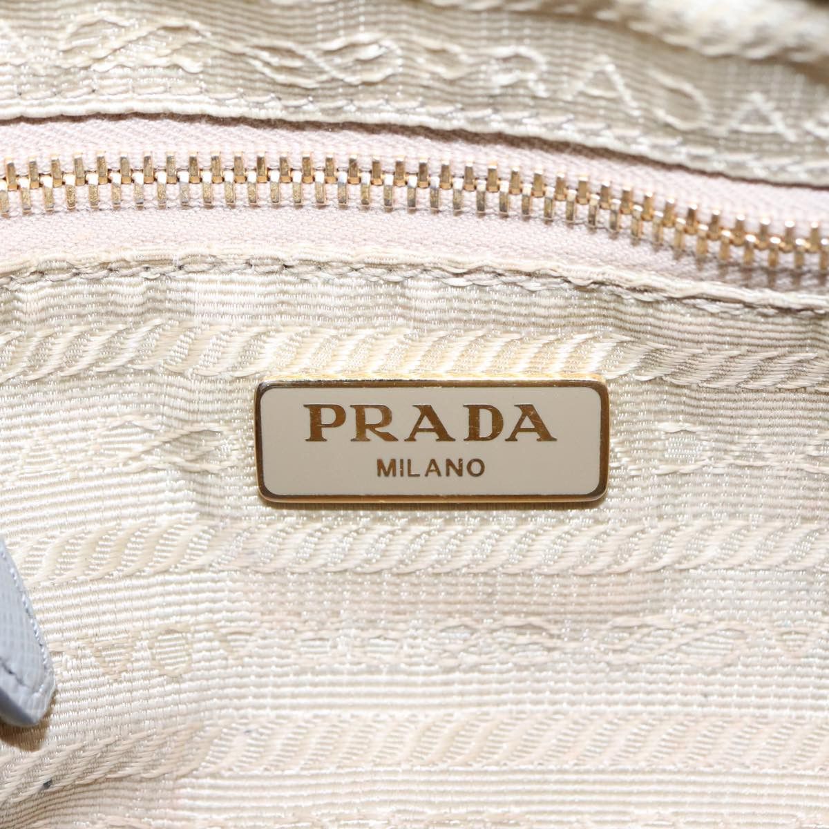 Prada Triangle Logo Beige Denim - Jeans Clutch Bag (Pre-Owned) Size ONE SIZE - 12 Thumbnail