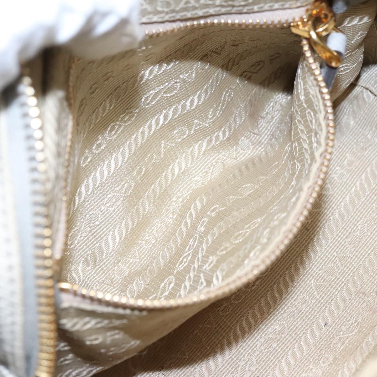 Prada Triangle Logo Beige Denim - Jeans Clutch Bag (Pre-Owned) Size ONE SIZE - 19 Thumbnail
