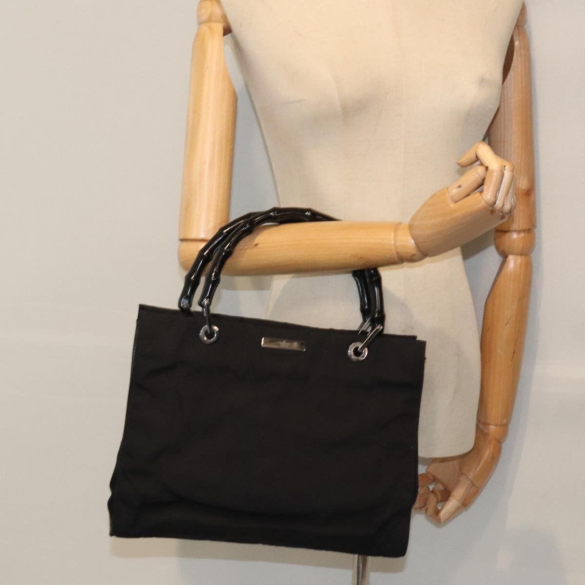 Gucci Bamboo Black Synthetic Handbag (Pre-Owned) Size ONE SIZE - 14 Thumbnail