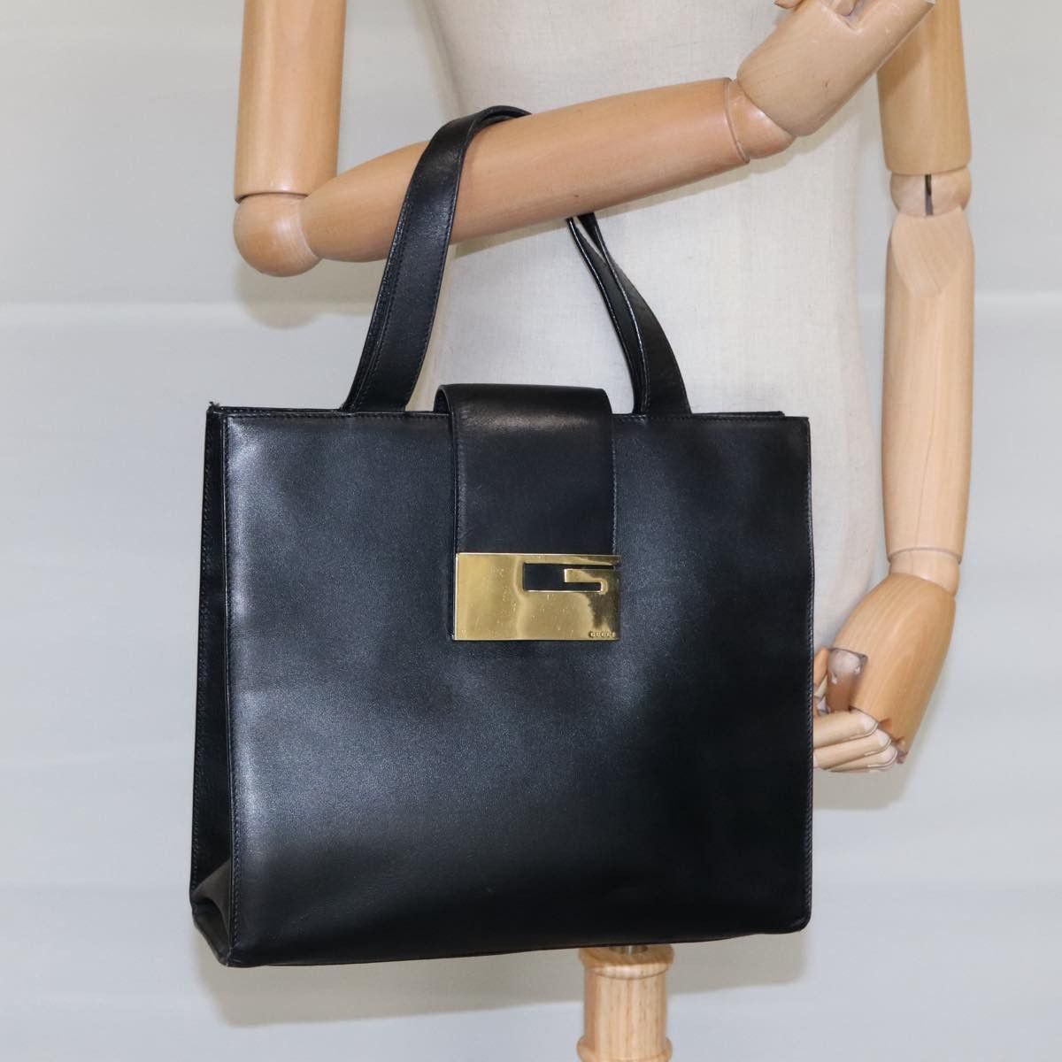 Gucci Black Leather Handbag (Pre-Owned) Size ONE SIZE - 11 Thumbnail