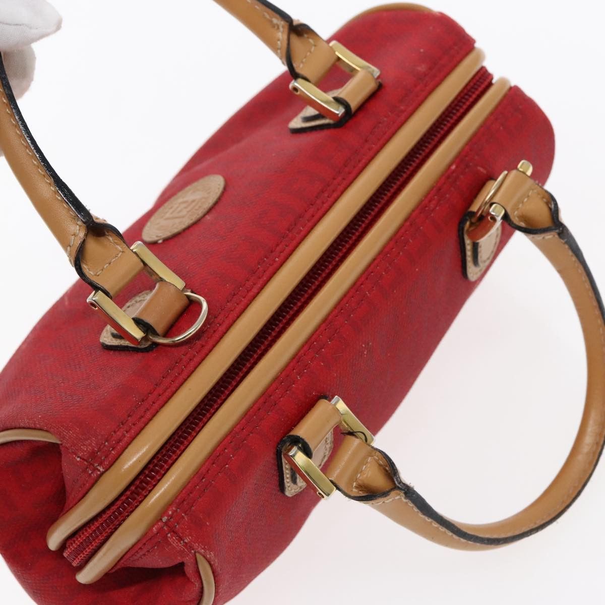 Fendi Zucca Red Canvas Handbag (Pre-Owned) Size ONE SIZE - 10 Thumbnail
