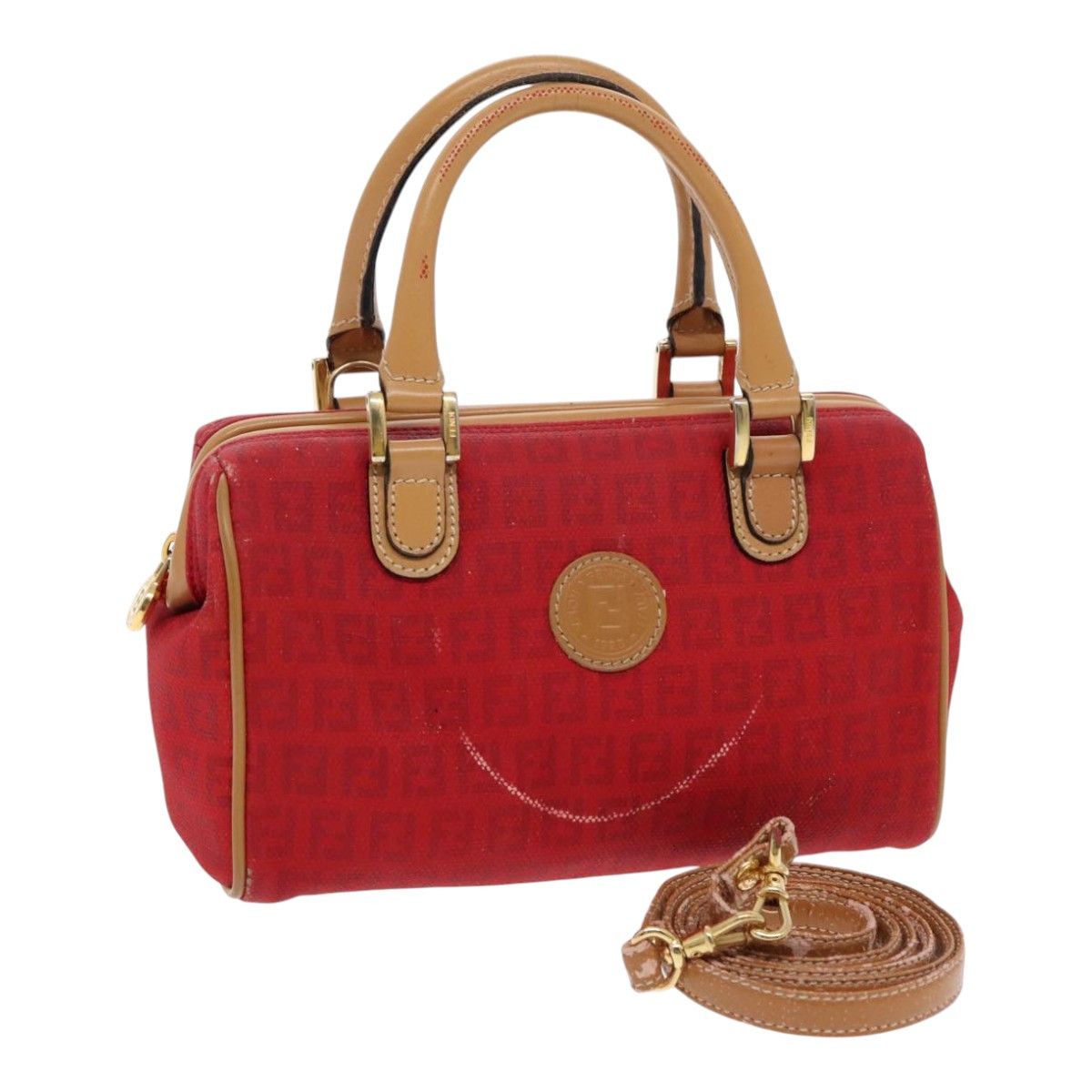 Fendi Zucca Red Canvas Handbag (Pre-Owned) Size ONE SIZE - 16 Thumbnail
