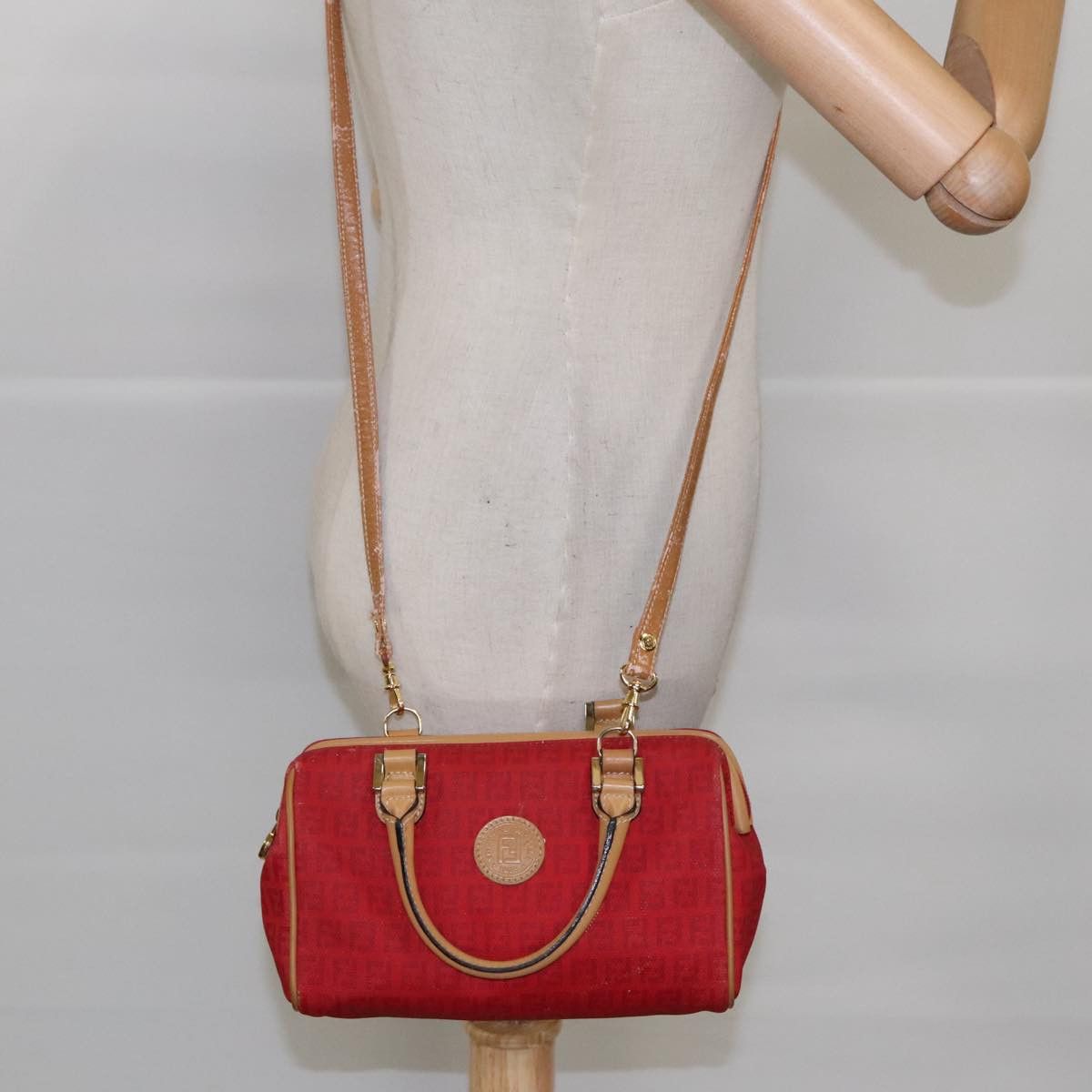 Fendi Zucca Red Canvas Handbag (Pre-Owned) Size ONE SIZE - 15 Thumbnail