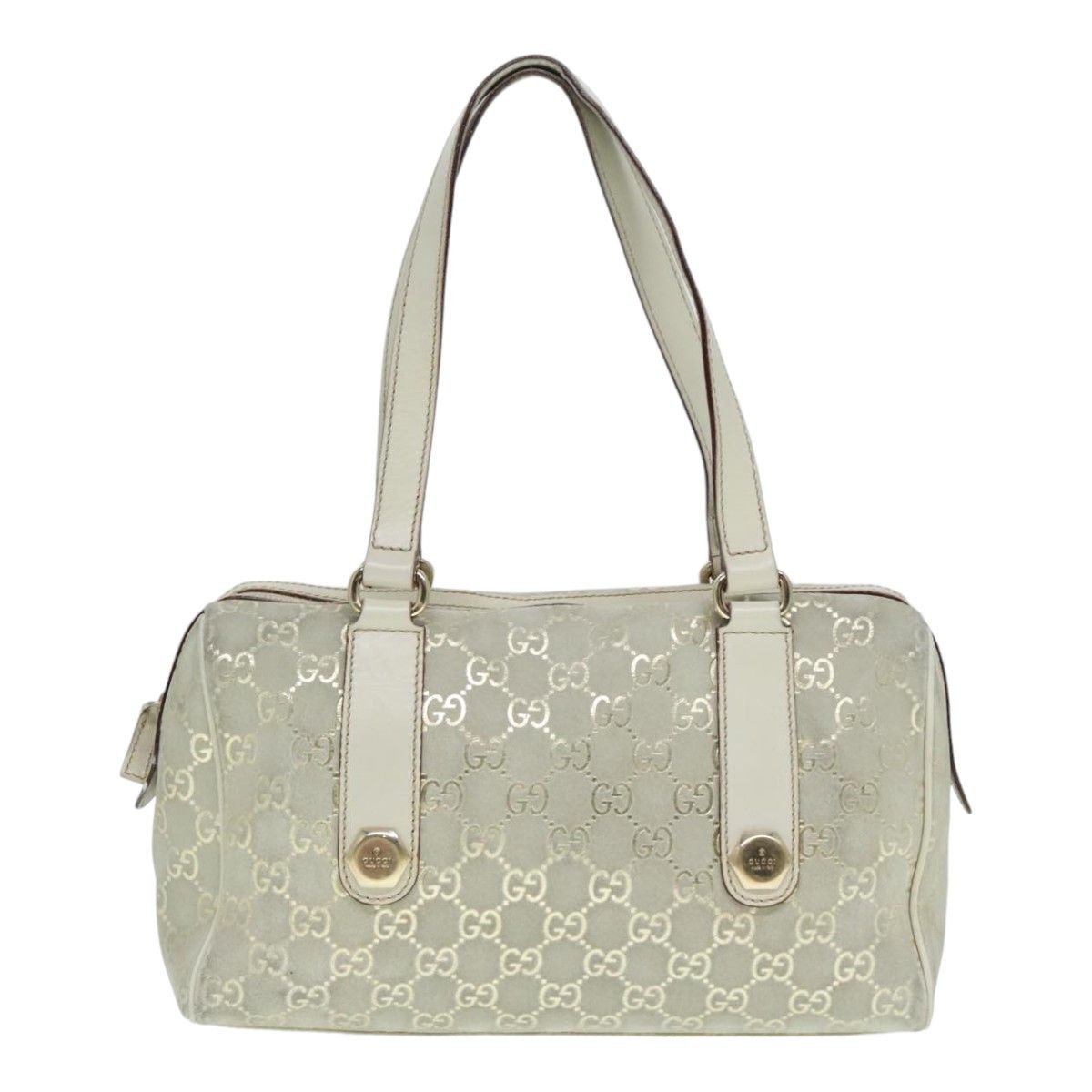 Gucci Boston Grey Canvas Handbag (Pre-Owned) Size ONE SIZE - 14 Thumbnail