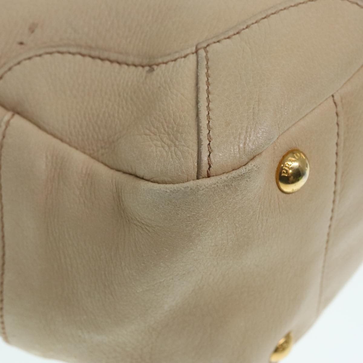 Prada Vitello Beige Leather Tote Bag (Pre-Owned) Size ONE SIZE - 9 Thumbnail