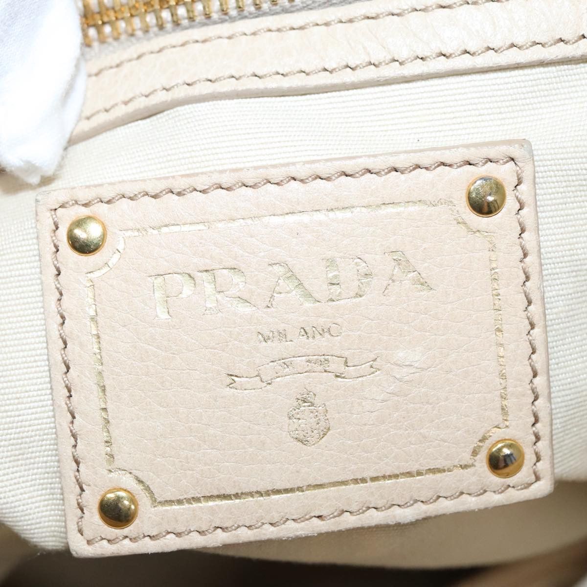 Prada Vitello Beige Leather Tote Bag (Pre-Owned) Size ONE SIZE - 15 Thumbnail