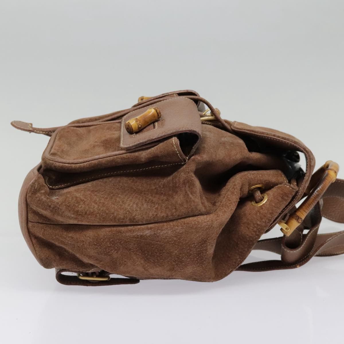 Gucci Bamboo Brown Suede Backpack Bag (Pre-Owned) Size ONE SIZE - 3 Thumbnail