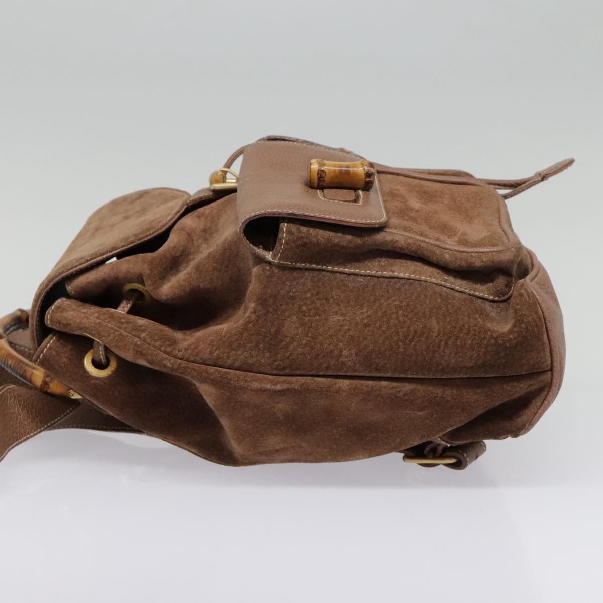 Gucci Bamboo Brown Suede Backpack Bag (Pre-Owned) Size ONE SIZE - 13 Thumbnail