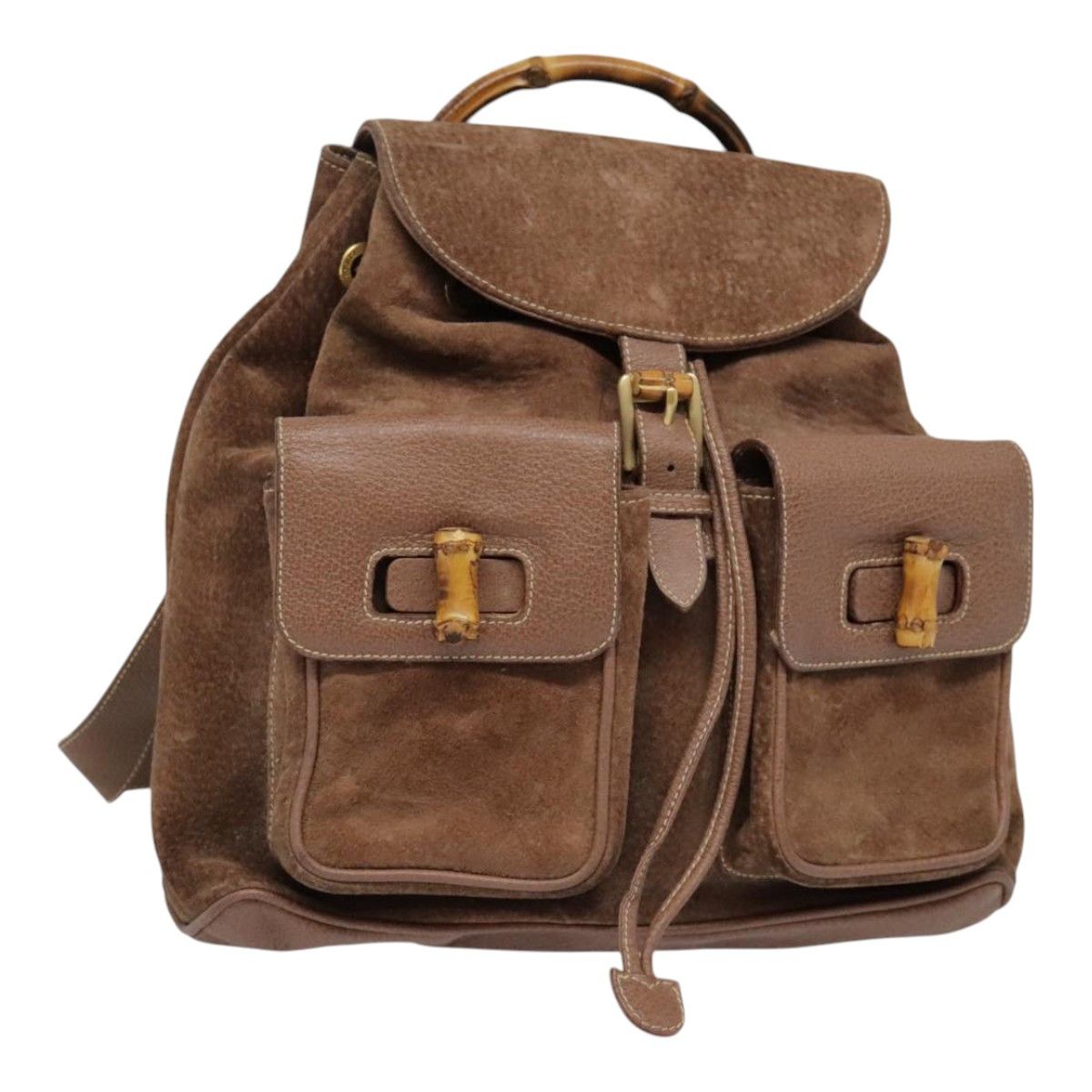 Gucci Bamboo Brown Suede Backpack Bag (Pre-Owned) Size ONE SIZE - 12 Thumbnail
