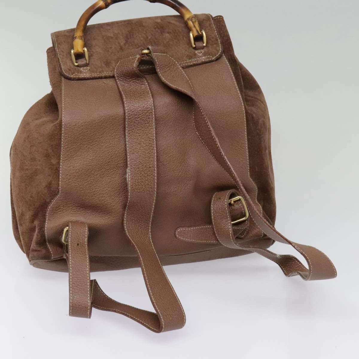 Gucci Bamboo Brown Suede Backpack Bag (Pre-Owned) Size ONE SIZE - 17 Thumbnail