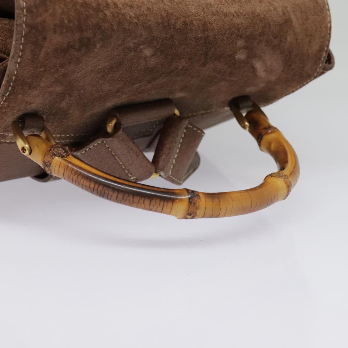 Gucci Bamboo Brown Suede Backpack Bag (Pre-Owned) Size ONE SIZE - 4 Thumbnail
