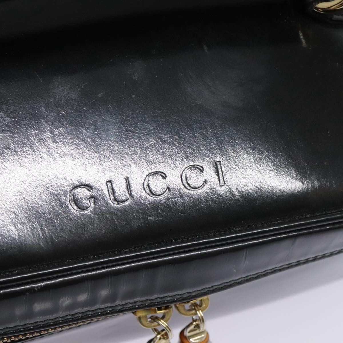 Gucci Bamboo Black Patent Leather Clutch Bag (Pre-Owned) Size ONE SIZE - 18 Thumbnail