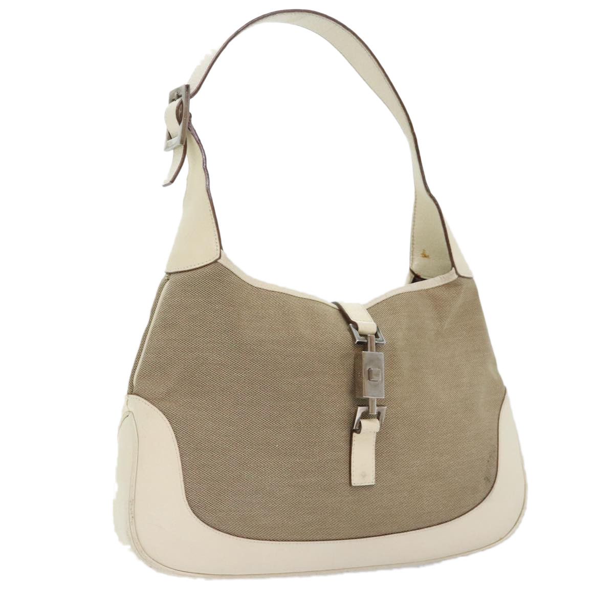 Gucci Jackie Beige Canvas Handbag (Pre-Owned) Size ONE SIZE - 18 Thumbnail