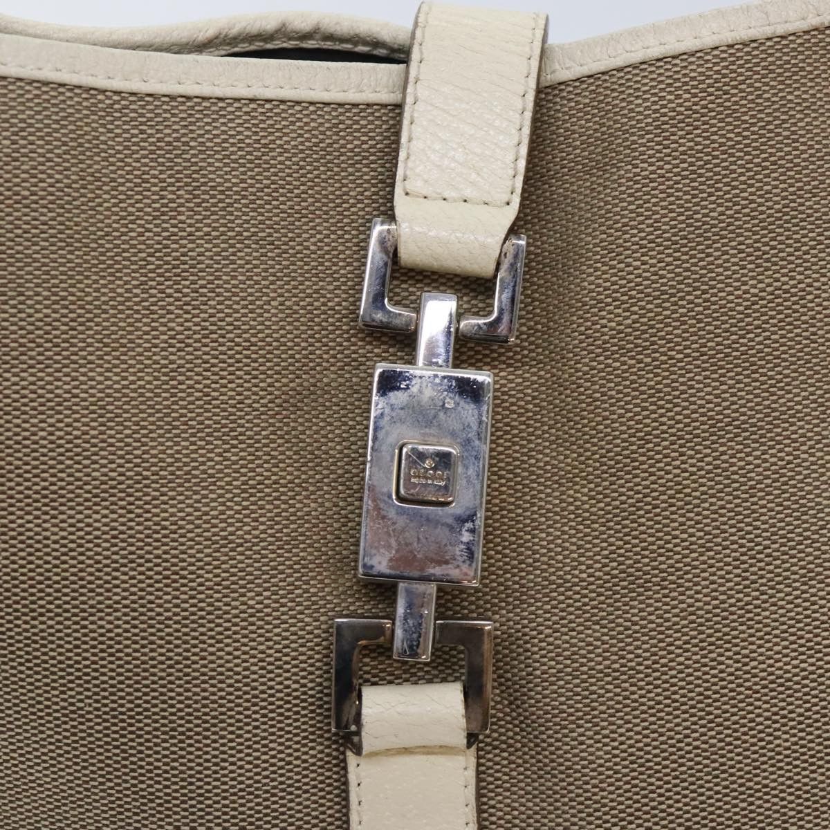 Gucci Jackie Beige Canvas Handbag (Pre-Owned) Size ONE SIZE - 11 Thumbnail