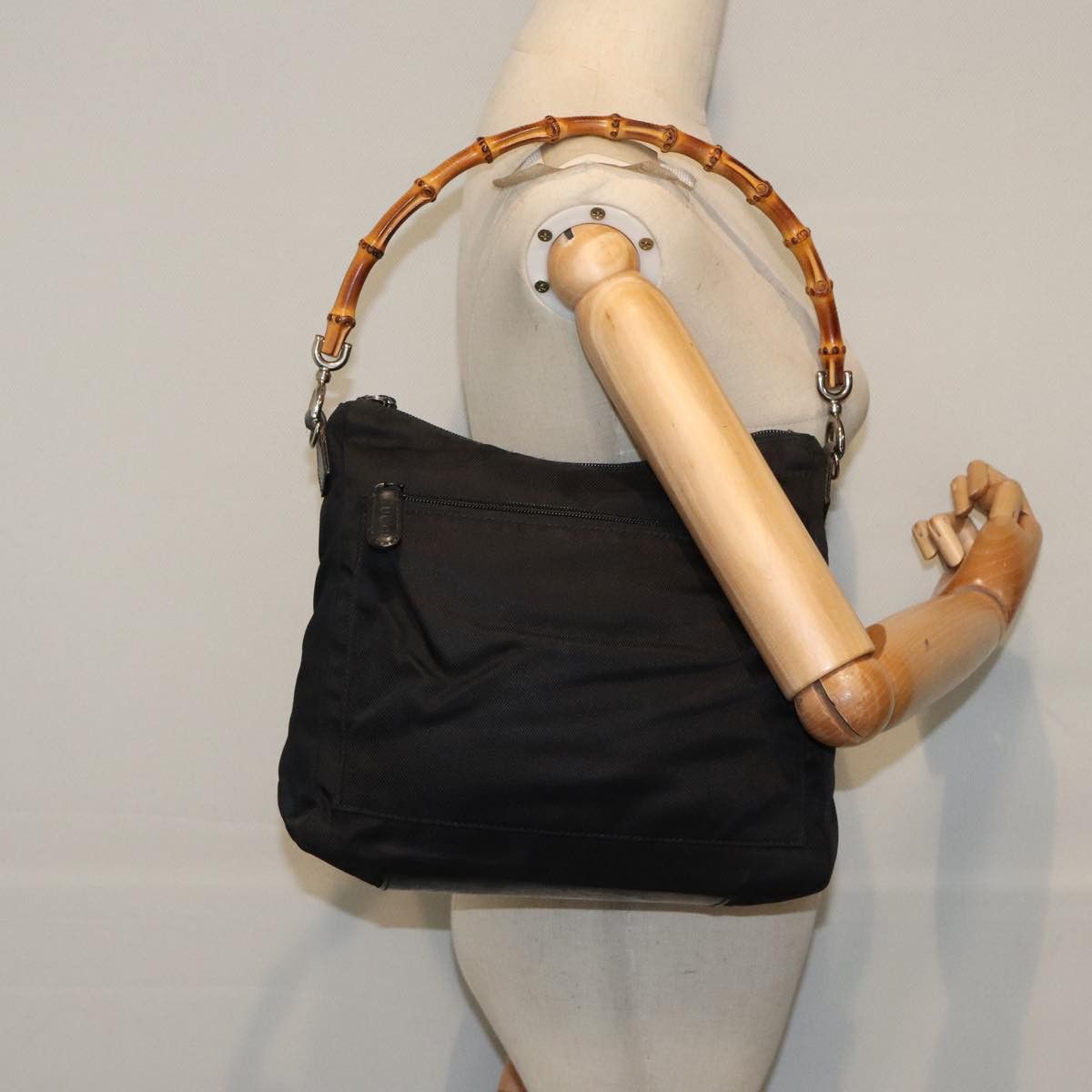 Gucci Bamboo Black Synthetic Handbag (Pre-Owned) Size ONE SIZE - 14 Thumbnail