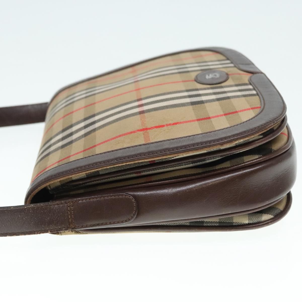 Burberry Nova Check Beige Canvas Shoulder Bag (Pre-Owned) Size ONE SIZE - 4 Thumbnail