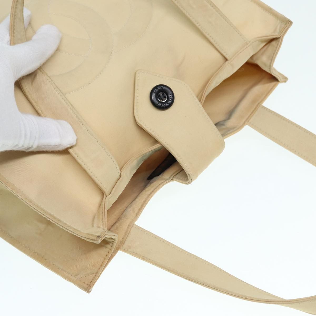 Chanel Coco Mark Beige Synthetic Handbag (Pre-Owned) Size ONE SIZE - 16 Thumbnail