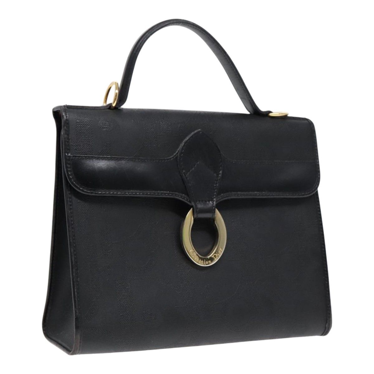 Dior Oblique Black Canvas Handbag (Pre-Owned) Size ONE SIZE - 14 Thumbnail