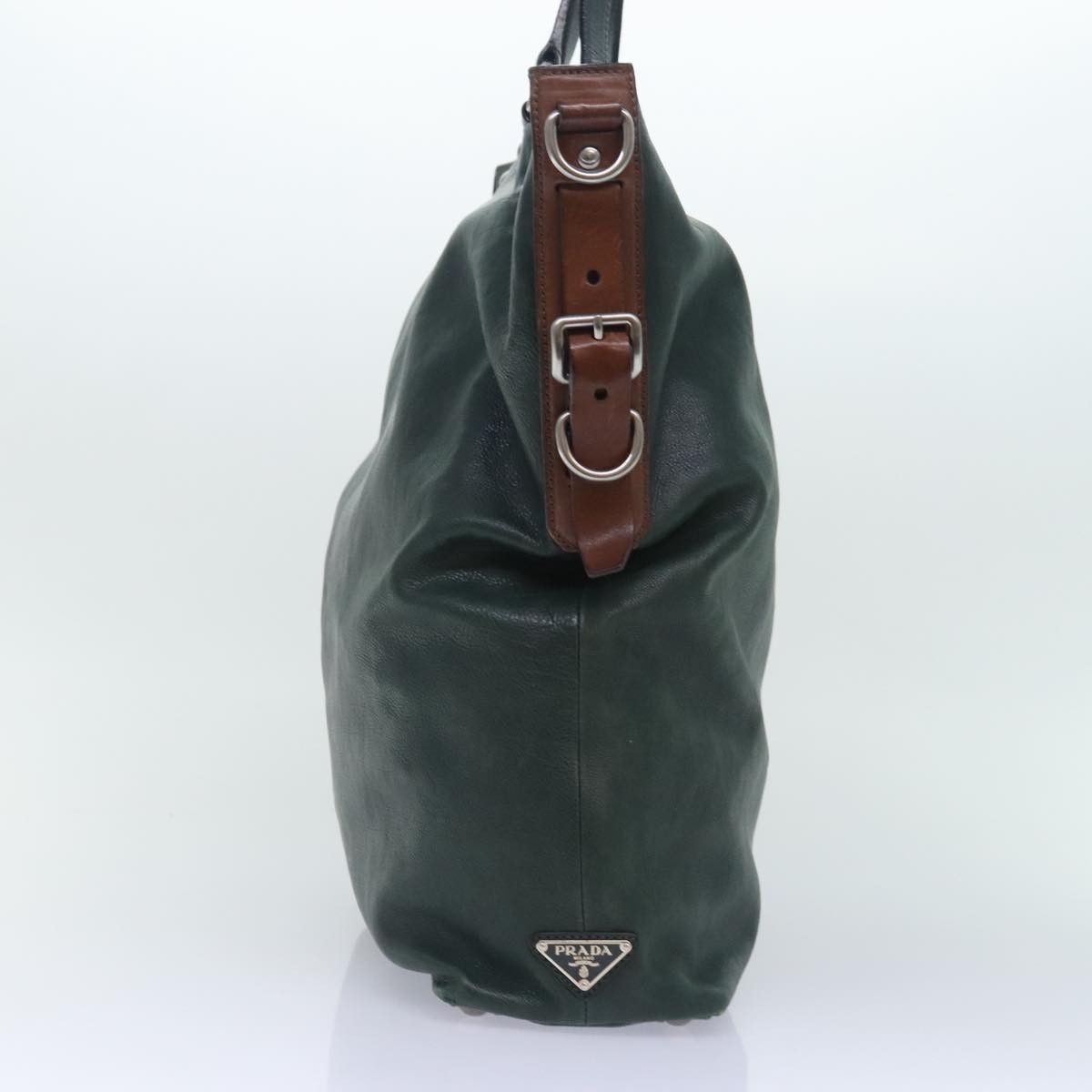 Prada Green Leather Tote Bag (Pre-Owned) Size ONE SIZE - 4 Thumbnail