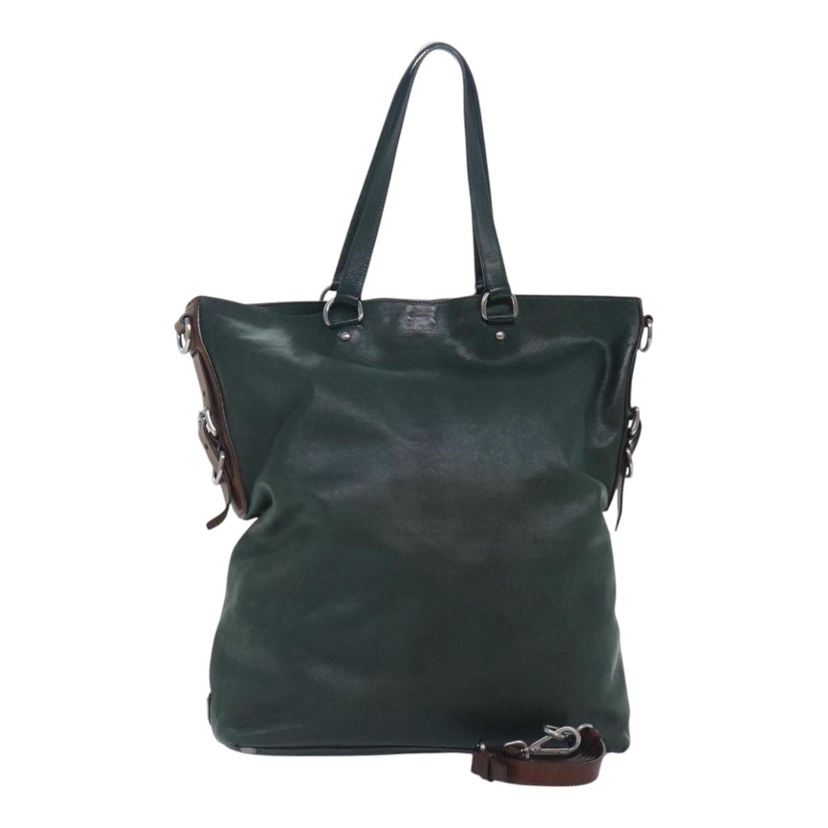 Prada Green Leather Tote Bag (Pre-Owned) Size ONE SIZE - 18 Thumbnail