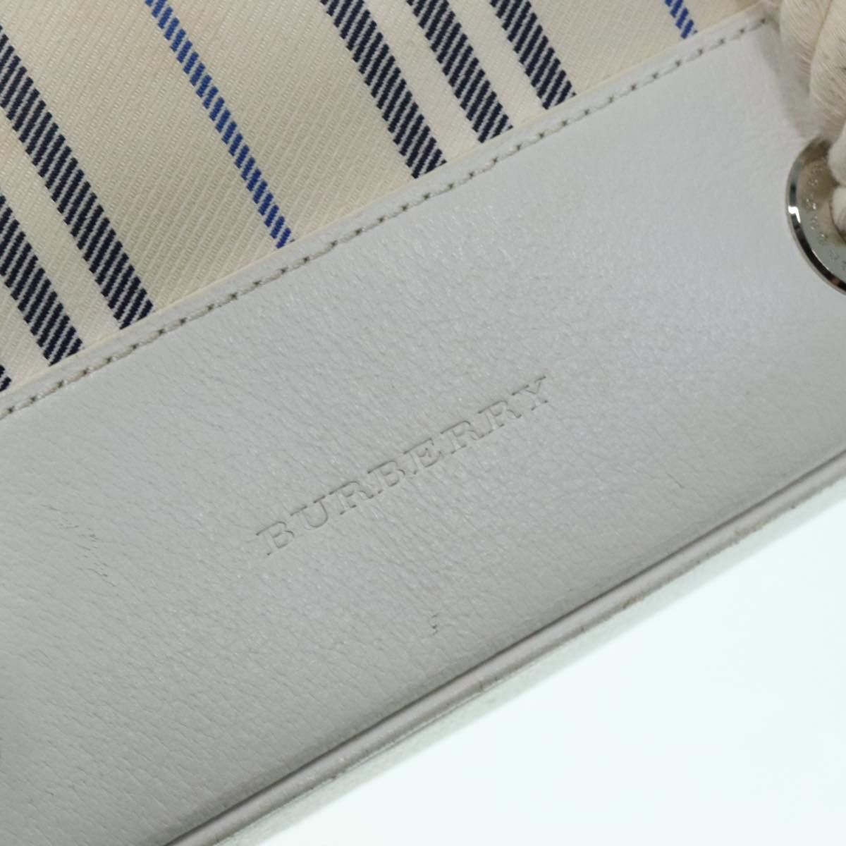 Burberry White Canvas Handbag (Pre-Owned) Size ONE SIZE - 19 Thumbnail