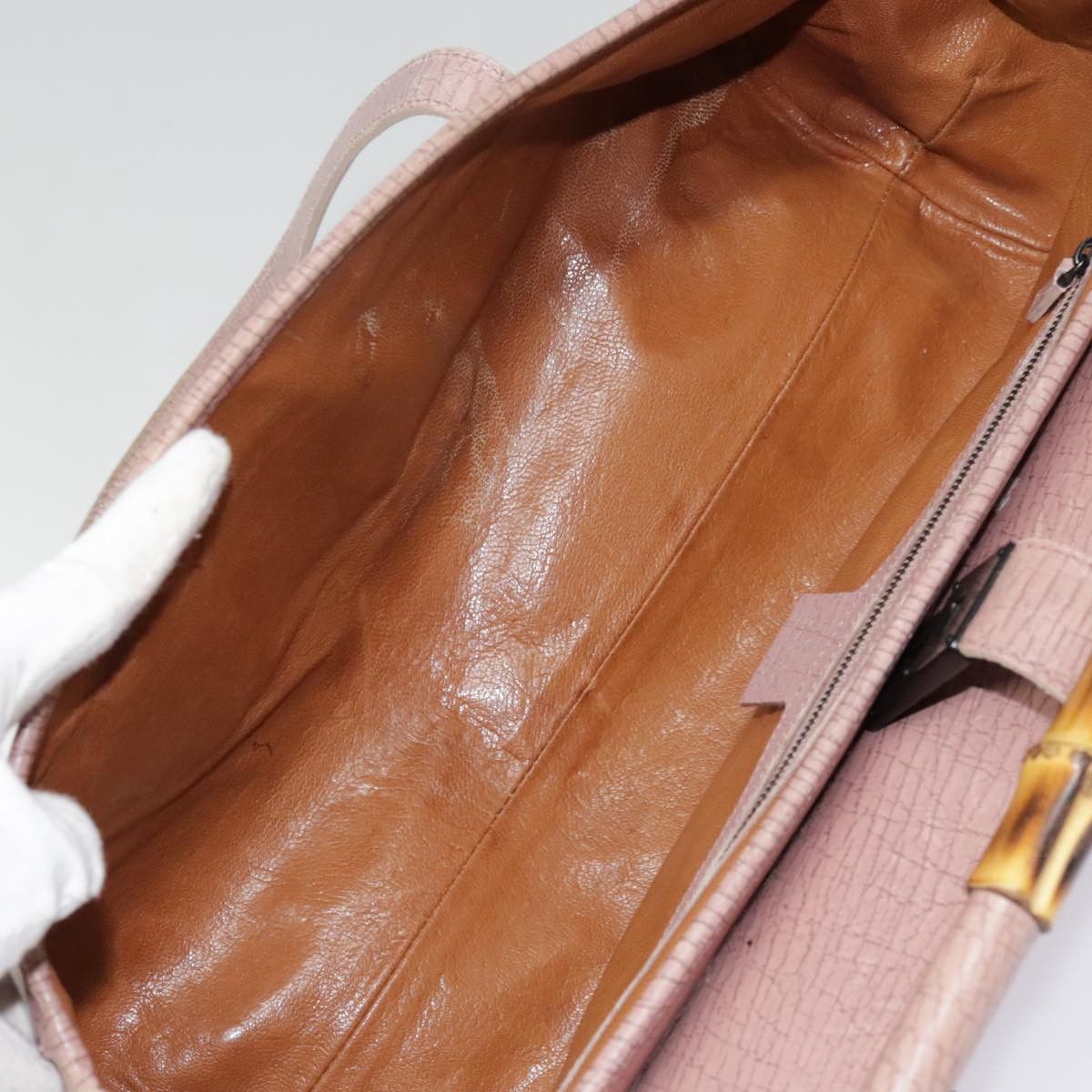 Gucci Bamboo Pink Leather Handbag (Pre-Owned) Size ONE SIZE - 8 Thumbnail