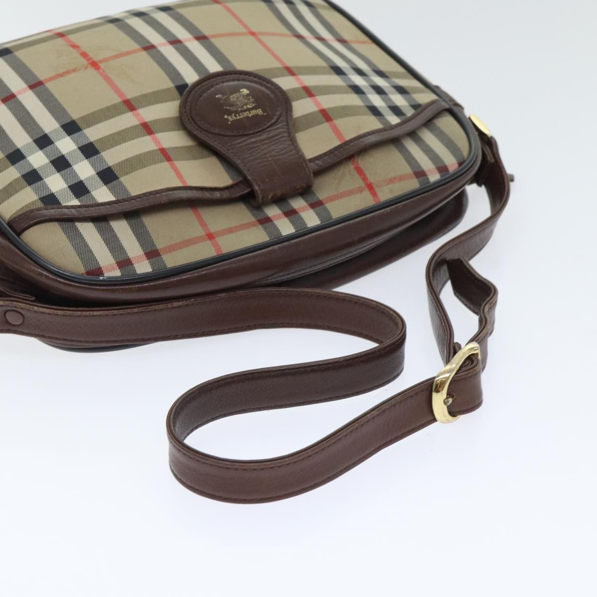 Burberry Nova Check Beige Canvas Shoulder Bag (Pre-Owned) Size ONE SIZE - 5 Thumbnail