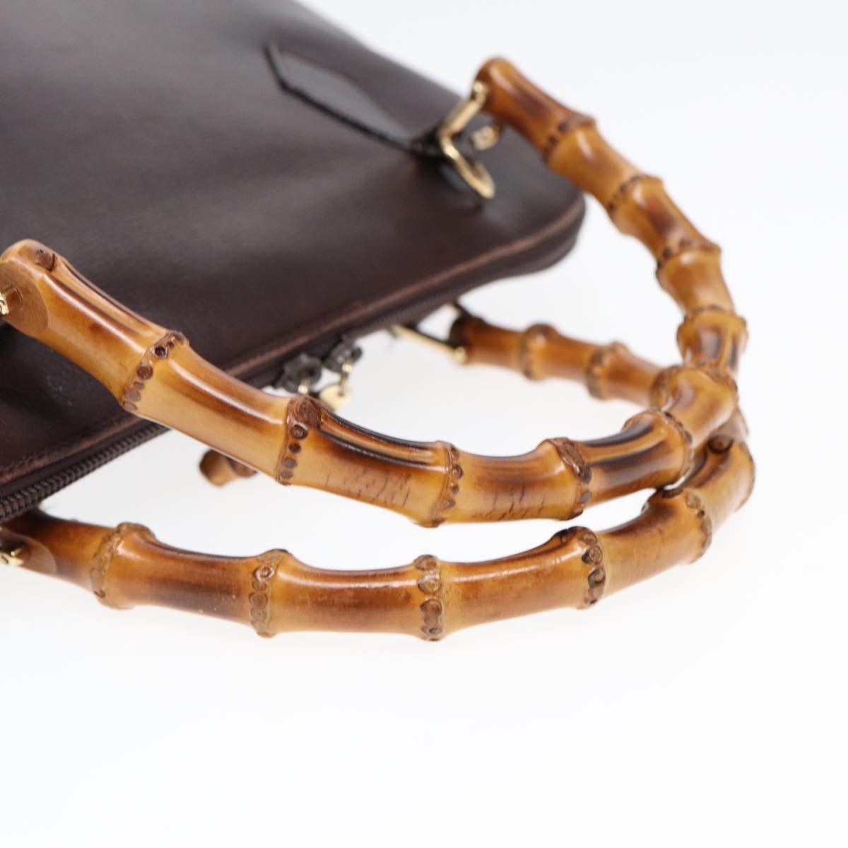 Gucci Bamboo Brown Leather Handbag (Pre-Owned) Size ONE SIZE - 4 Thumbnail