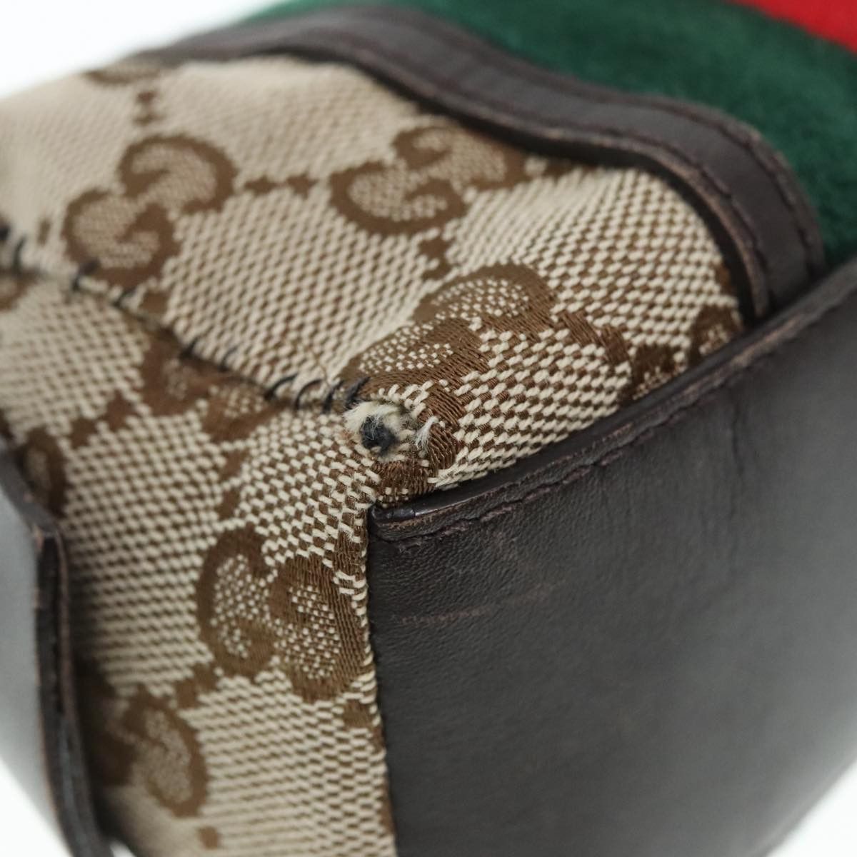 Gucci Web Beige Canvas Clutch Bag (Pre-Owned) Size ONE SIZE - 6 Thumbnail