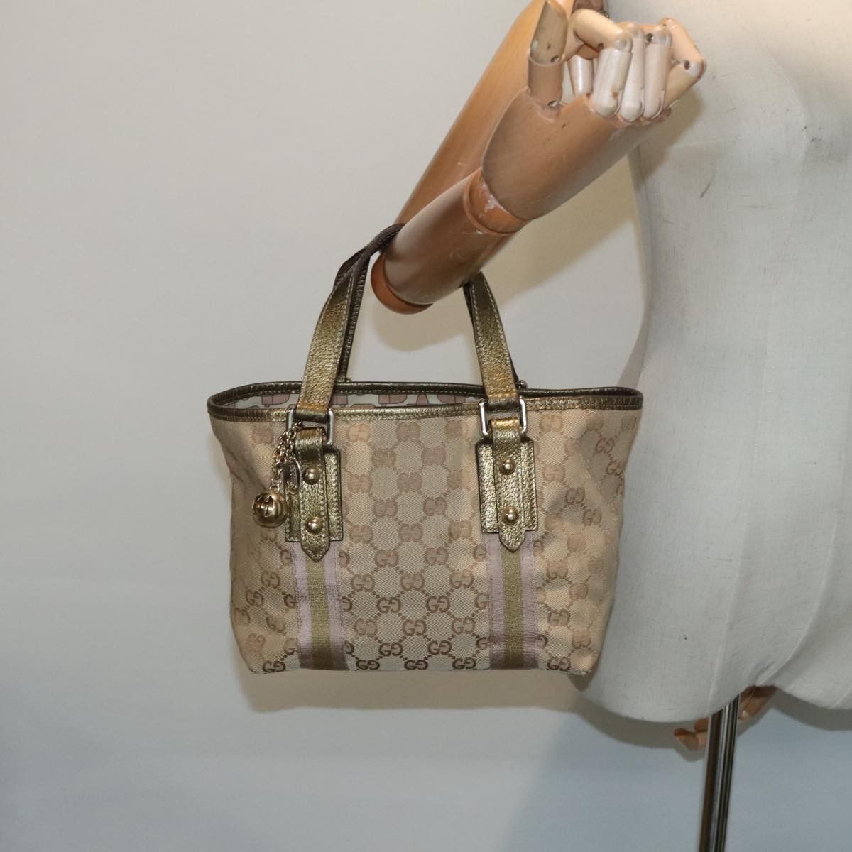 Gucci Sherry Beige Canvas Tote Bag (Pre-Owned) Size ONE SIZE - 16 Thumbnail