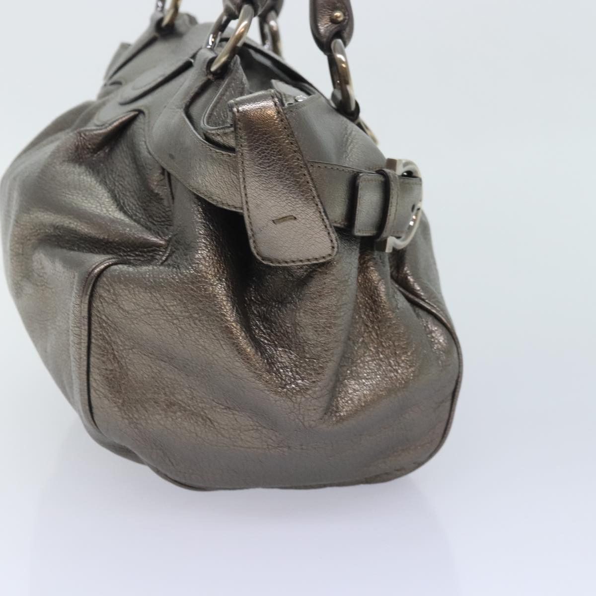 Salvatore Ferragamo Gancini Gold Leather Handbag (Pre-Owned) Size ONE SIZE - 3 Thumbnail