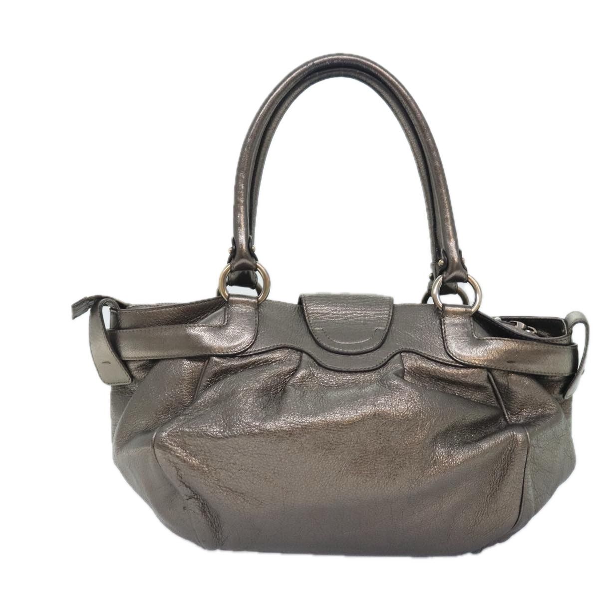 Salvatore Ferragamo Gancini Gold Leather Handbag (Pre-Owned) Size ONE SIZE - 2 Thumbnail
