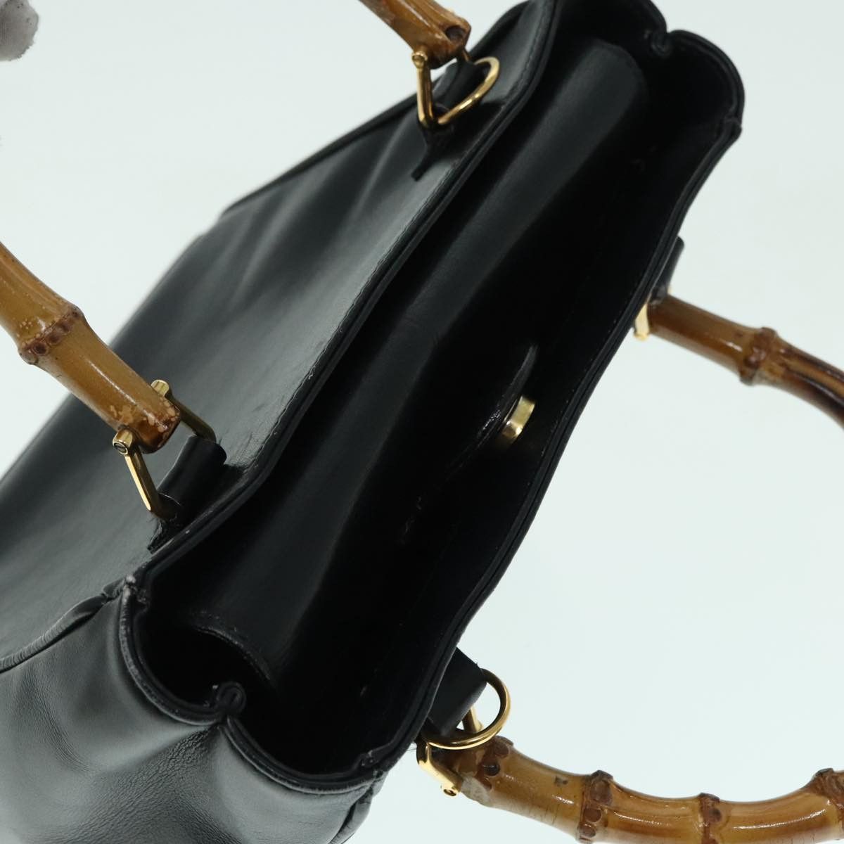 Gucci Bamboo Black Leather Handbag (Pre-Owned) Size ONE SIZE - 17 Thumbnail