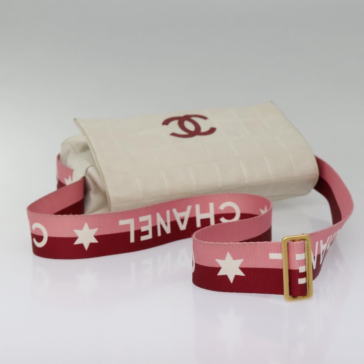 Chanel Chocolate Bar White Leather Shoulder Bag (Pre-Owned) Size ONE SIZE - 5 Thumbnail