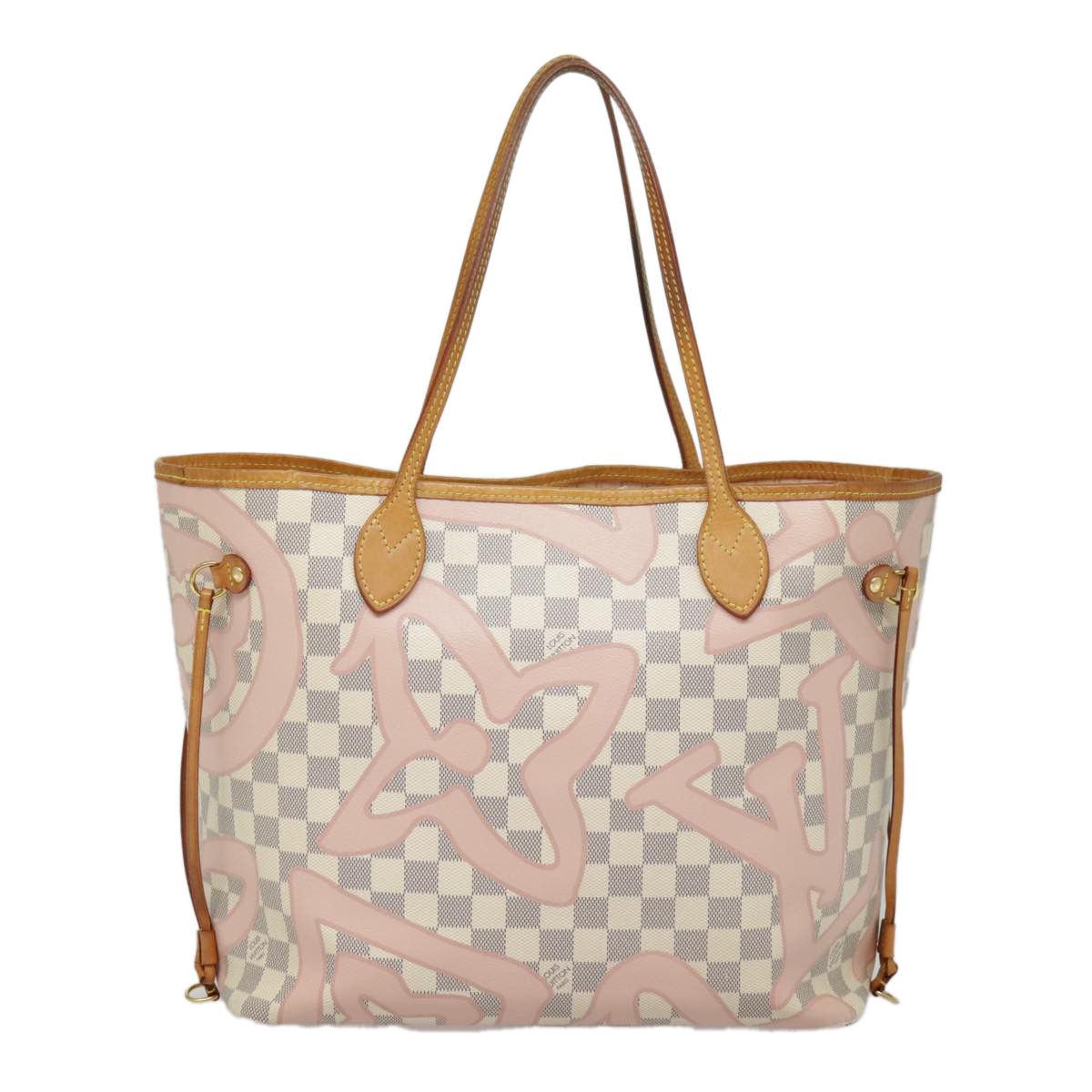 Louis Vuitton Neverfull Mm White Canvas Tote Bag (Pre-Owned) Size ONE SIZE - 2 Thumbnail