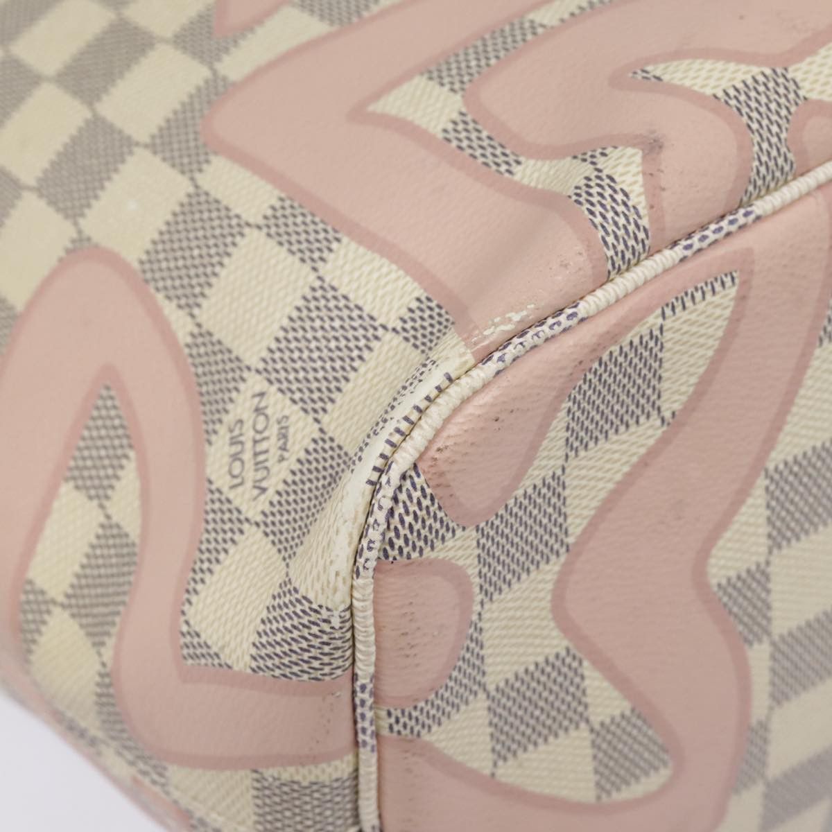Louis Vuitton Neverfull Mm White Canvas Tote Bag (Pre-Owned) Size ONE SIZE - 6 Thumbnail