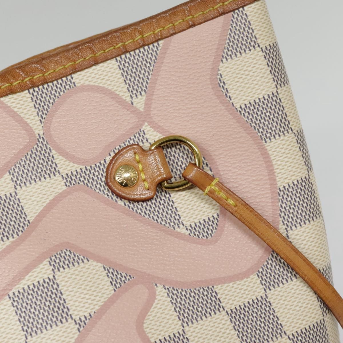 Louis Vuitton Neverfull Mm White Canvas Tote Bag (Pre-Owned) Size ONE SIZE - 18 Thumbnail