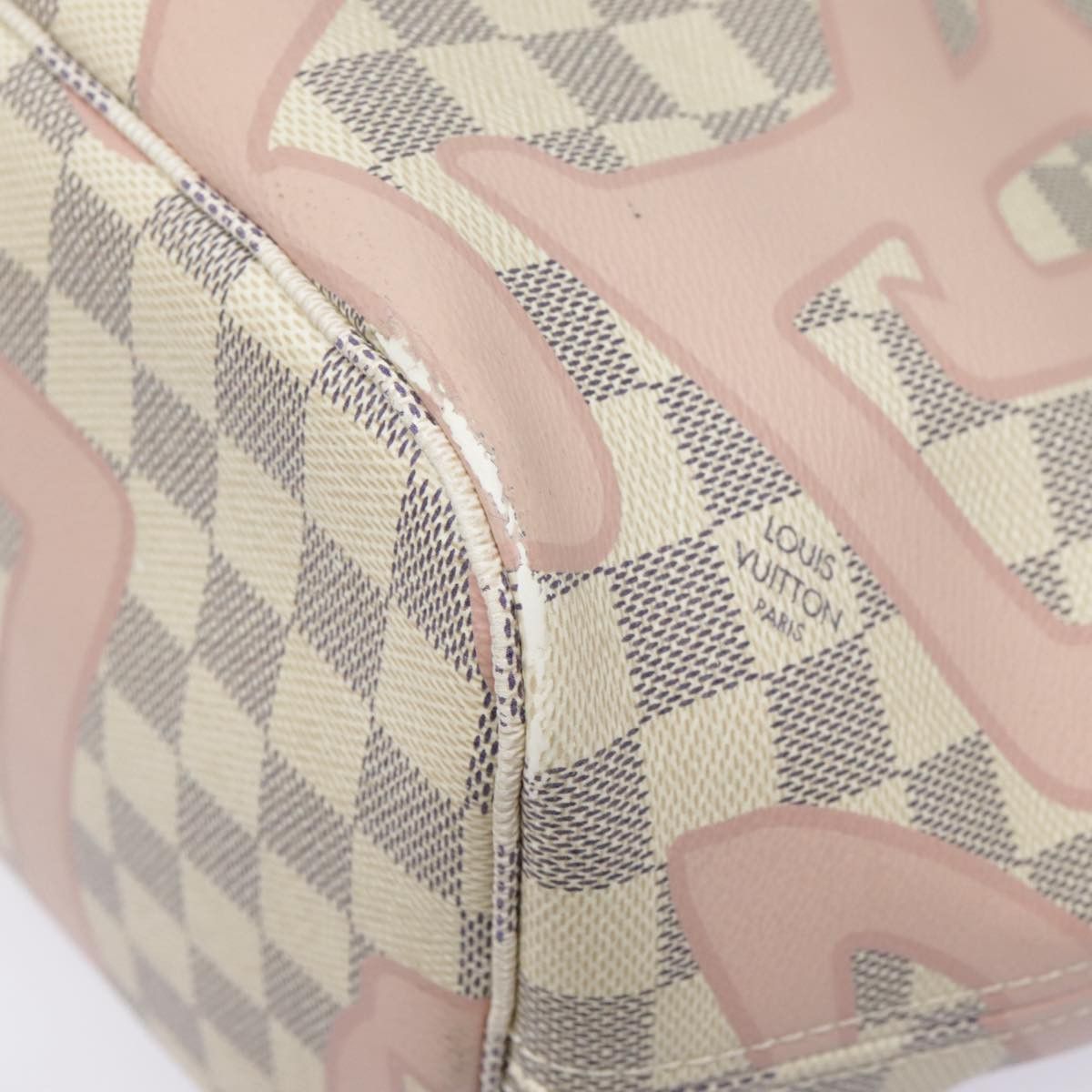 Louis Vuitton Neverfull Mm White Canvas Tote Bag (Pre-Owned) Size ONE SIZE - 9 Thumbnail