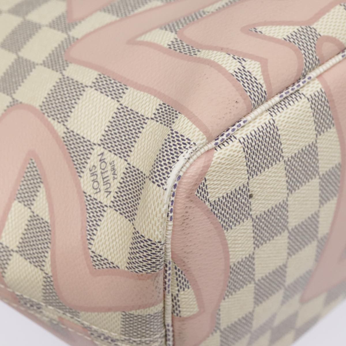 Louis Vuitton Neverfull Mm White Canvas Tote Bag (Pre-Owned) Size ONE SIZE - 8 Thumbnail